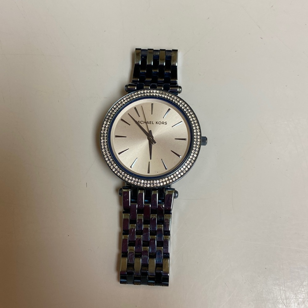 Blue stainless steel watch